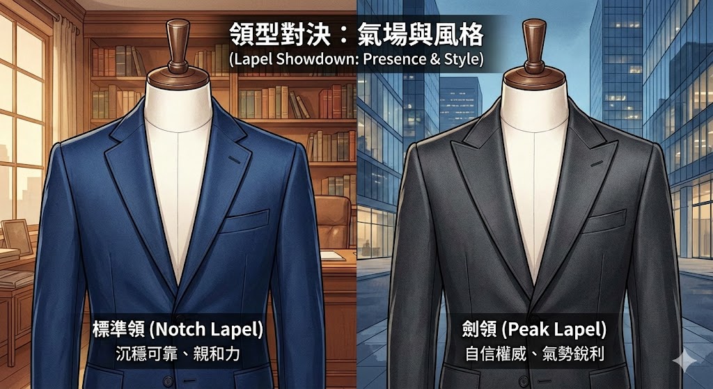 西裝訂製知識 劍領 和 標準領的差別 哪一種領型更適合自己